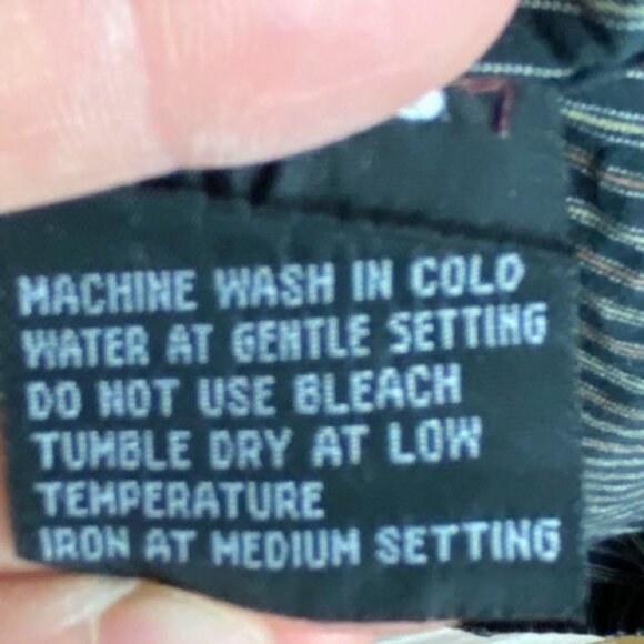 Wayne Gretzky Mens Striped Long Sleeve Dress Shirt Black Cotton Collared Top M - Picture 4 of 5